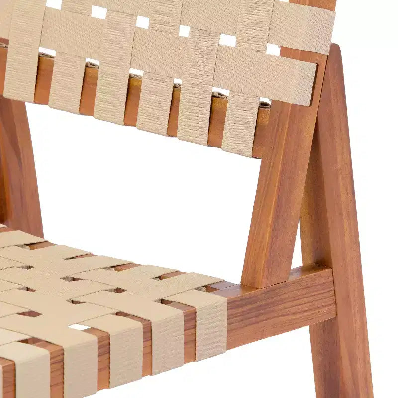 Christopher Knight Home Prem Modern 5 Piece Acacia Wood Patio Dining Set with PE Woven Rope and Slatted Table