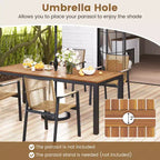 Gymax 9PCS Patio Dining Set for 8 w/Quick-Drying Fabric Sturdy Acacia Wood for Garden