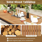 Gymax 9PCS Patio Dining Set for 8 w/Quick-Drying Fabric Sturdy Acacia Wood for Garden