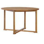 Ensemble de salle à manger d'extérieur 5 pièces en bois d'acacia pour 4, table ronde à lattes et 4 chaises, mobilier de jardin pour terrasse, bord de piscine - Panipeachy