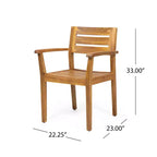 Ensemble de salle à manger d'extérieur 6 places, table rectangulaire en bois d'acacia avec 6 chaises, mobilier de jardin moderne pour terrasse, balcon et piscine-Panipeachy