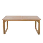Ensemble de salle à manger d'extérieur ModernLuxe 5/7 pièces, table en bois d'acacia 71" avec coussins + 6 chaises de salle à manger à dossier en corde, finition teck clair