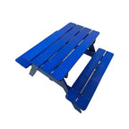 Ensemble de table et bancs de pique-nique en bois pour enfants, Table et chaises d'extérieur pour enfants, Table de patio bleue pour manger, dessiner, bricoler et jouer