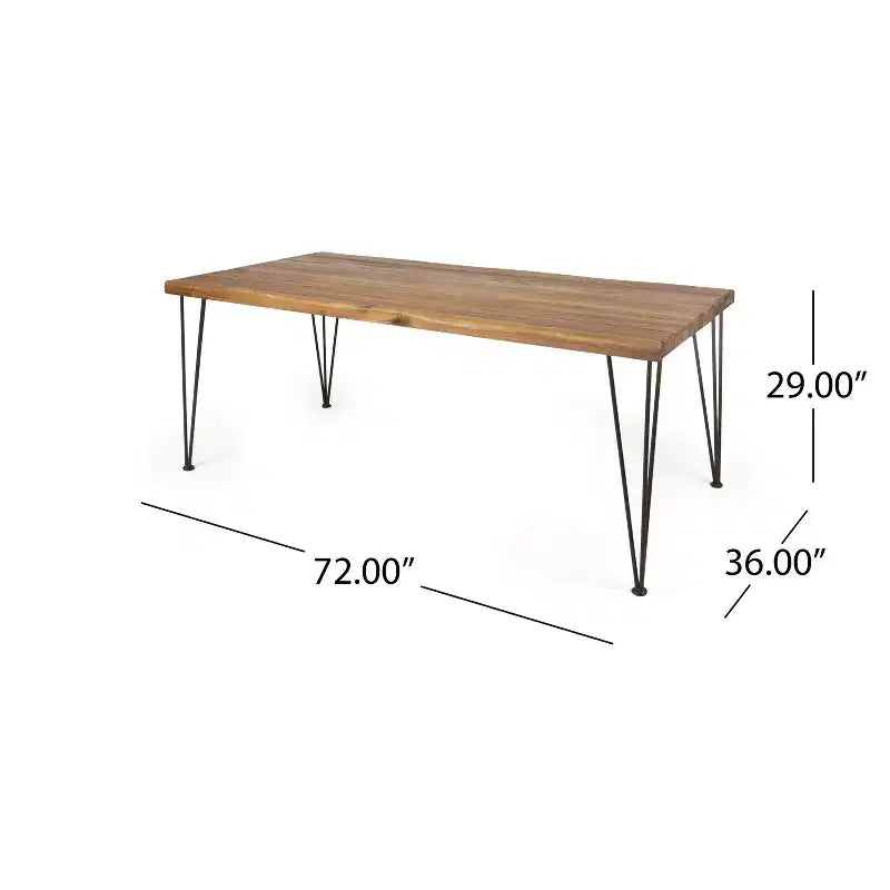 Ensemble de salle à manger d'extérieur moderne 7 pièces Christopher Knight Home Ingrid avec table en acacia et résine tressée