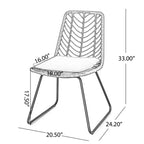 Christopher Knight Home Freya Modern 7 Piece Metal Patio Dining Set with Oval Table and PE Rattan Design