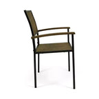 Christopher Knight Home Leif Modern 5 Piece Patio Acacia and Iron Dining Set with Square Table and Slatted Design
