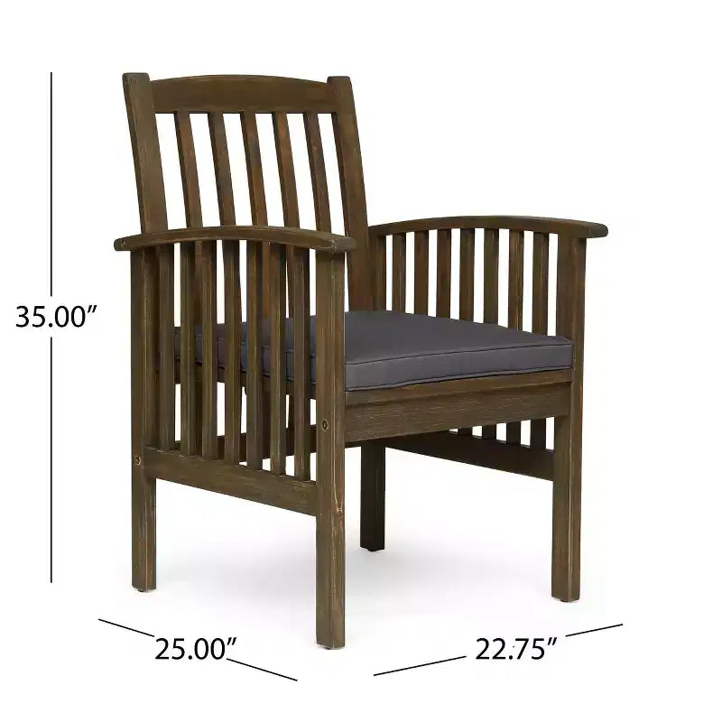 Christopher Knight Home Rasmus Ensemble de salle à manger moderne 7 pièces en acacia pour terrasse avec table à lattes extensible et coussins