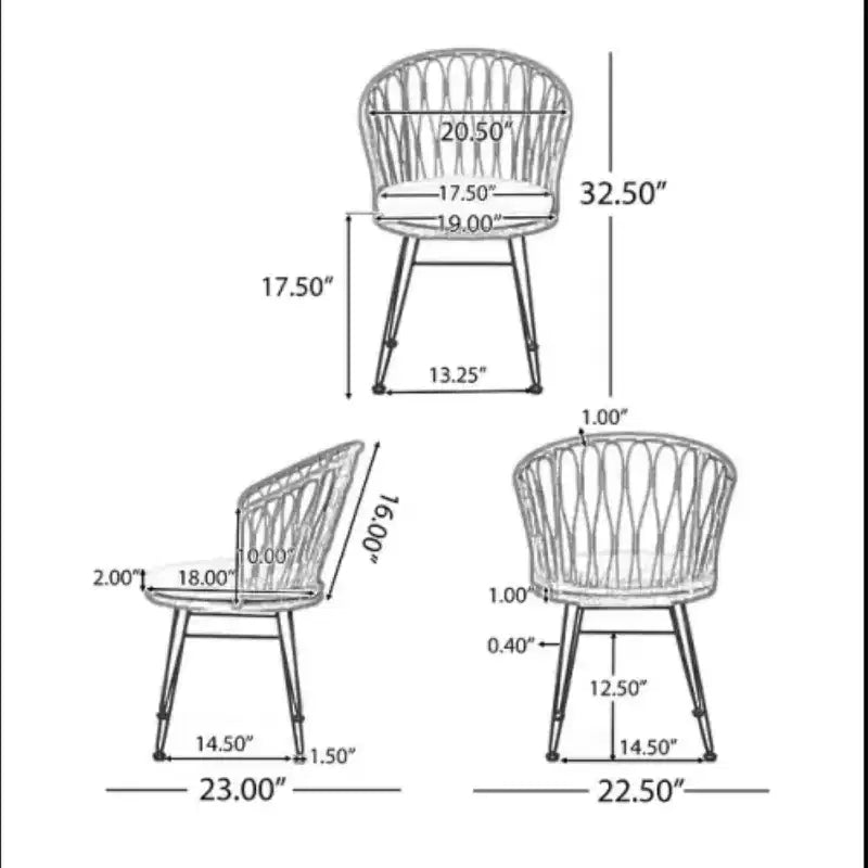 Christopher Knight Home Anne Table à manger sept pièces en bois d'acacia ajouré de style bohème avec chaises en rotin rembourrées