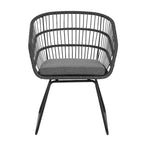 Christopher Knight Home Liz Transitional 7 Piece Outdoor Acacia Wood Slatted Dining Table with Rattan Cushioned Chairs
