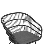 Christopher Knight Home Liz Transitional 7 Piece Outdoor Acacia Wood Slatted Dining Table with Rattan Cushioned Chairs
