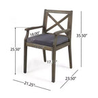 Christopher Knight Home Fiora 7 Piece Rustic Patio Acacia Wood Dining Set with Expandable Table