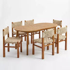 Christopher Knight Home Roya, ensemble de salle à manger d'extérieur moderne 7 pièces en acacia avec osier et design à lattes