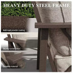 2 Piece Outdoor Patio Set, 70 Inches All-Weather Metal 3-Seat Metal Patio Sofa and Rectangular coffee Table