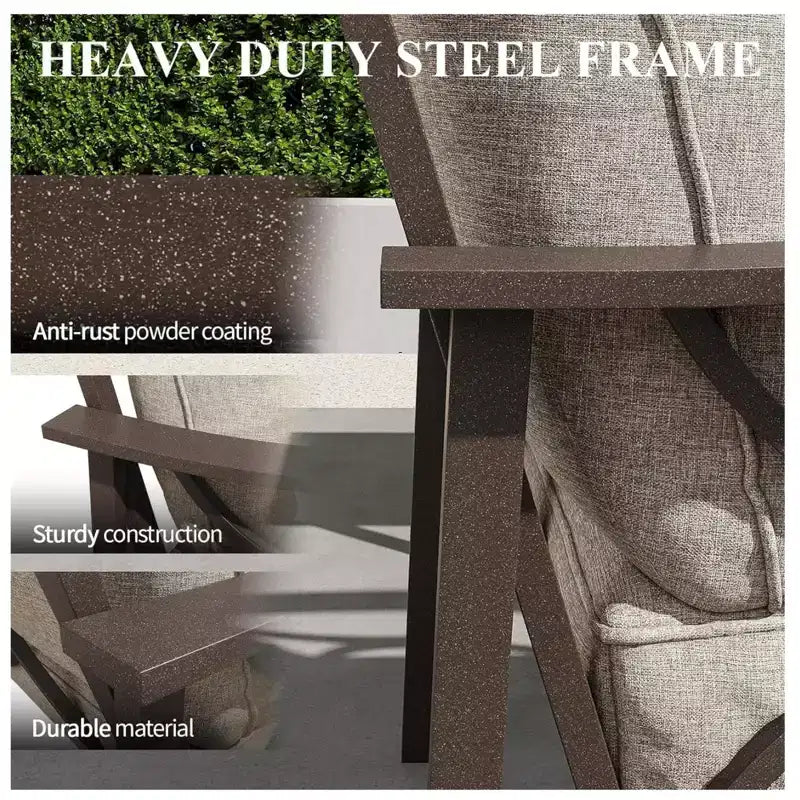 2 Piece Outdoor Patio Set, 70 Inches All-Weather Metal 3-Seat Metal Patio Sofa and Rectangular coffee Table