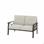 Ensemble de mobilier de jardin en métal 3 pièces, canapé d'extérieur 5 places tout temps avec coussins épais