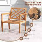 Costway Ensemble table d'appoint et chaises de patio 3 pièces, lot de 2 avec dossier confortable et pieds solides