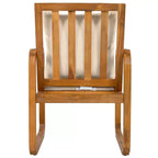 Ensemble de salle à manger de patio 7 pièces en acacia Polibi avec fauteuils à bras courbés