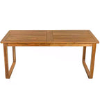 Ensemble de salle à manger de patio 7 pièces en acacia Polibi avec fauteuils à bras courbés