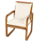 Ensemble de salle à manger de patio 7 pièces en acacia Polibi avec fauteuils à bras courbés