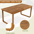 Ensemble de salle à manger de patio 7 pièces en acacia Polibi avec fauteuils à bras courbés