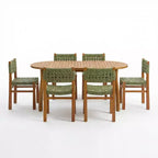 Christopher Knight Home Synci Ensemble de salle à manger moderne 7 pièces en acacia pour patio avec table à lattes et design en osier