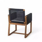 Christopher Knight Home Thrinot Modern 7 Piece Patio Acacia Dining Set with Slatted Table and Rope Design