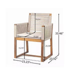 Christopher Knight Home Thrinot Modern 7 Piece Patio Acacia Dining Set with Slatted Table and Rope Design