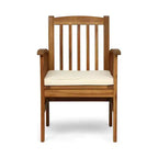 Christopher Knight Home Yeye Ensemble de salle à manger d'extérieur rustique 7 pièces en bois d'acacia avec coussins