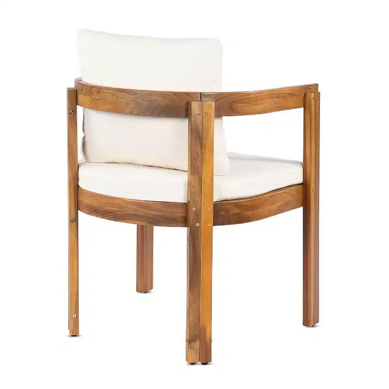 Christopher Knight Home Gruneo Modern 7 Piece Patio Acacia Dining Set with Cushion and Slatted Design