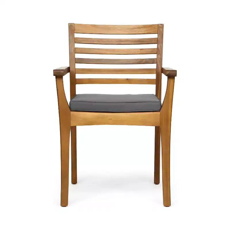 Ensemble de salle à manger d'extérieur rustique Emerson de 7 pièces en bois d'acacia avec coussins Christopher Knight Home