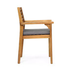 Ensemble de salle à manger d'extérieur rustique Emerson de 7 pièces en bois d'acacia avec coussins Christopher Knight Home