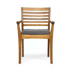 Christopher Knight Home Ensemble de salle à manger d'extérieur rustique irlandais 7 pièces en bois d'acacia avec coussins