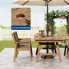 Ensemble table et chaises de salle à manger d'extérieur Garvee pour 6 personnes, ensemble de 7 pièces en PEHD avec trou pour parasol, cadre en aluminium, 6 chaises de jardin tous temps