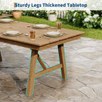 Ensemble table et chaises de salle à manger d'extérieur Garvee pour 6 personnes, ensemble de 7 pièces en PEHD avec trou pour parasol, cadre en aluminium, 6 chaises de jardin tous temps