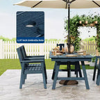 Ensemble table et chaises de salle à manger d'extérieur Garvee pour 6 personnes, ensemble de 7 pièces en PEHD avec trou pour parasol, cadre en aluminium, 6 chaises de jardin tous temps