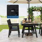 Ensemble table et chaises de salle à manger d'extérieur Garvee pour 6 personnes, ensemble de 7 pièces en PEHD avec trou pour parasol, cadre en aluminium, 6 chaises de jardin tous temps