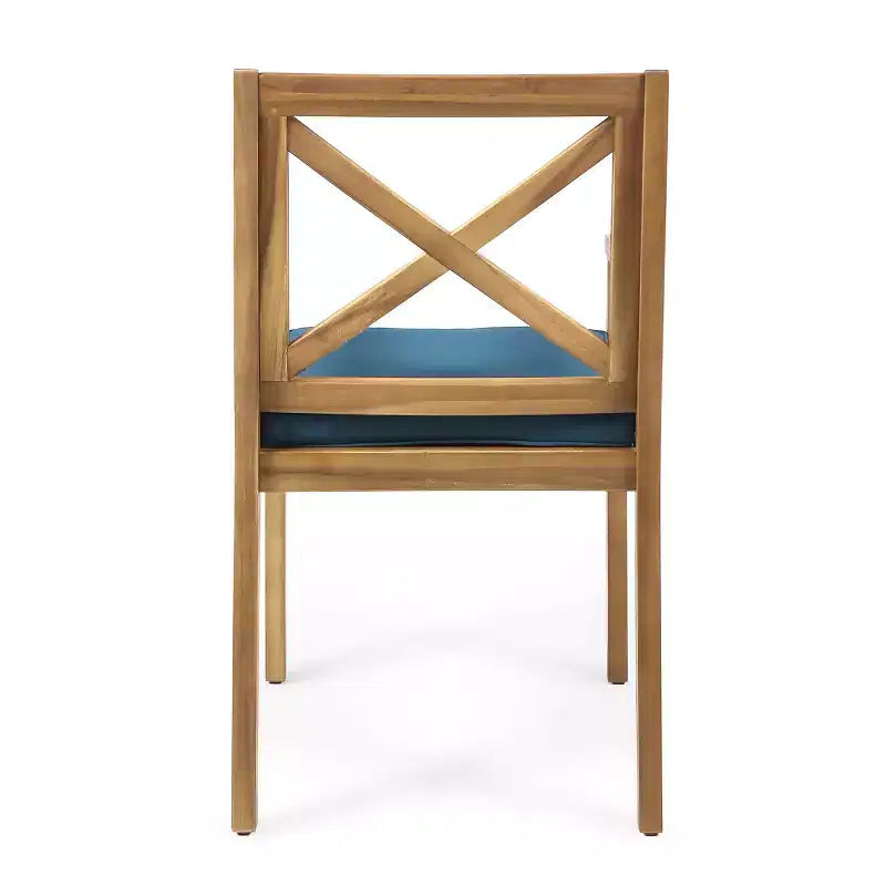 Christopher Knight Home Mille Salle à Manger d'Extérieur Rustique 7 Pièces en Bois d'Acacia avec Coussins