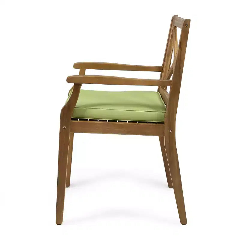 Christopher Knight Home Mille Salle à Manger d'Extérieur Rustique 7 Pièces en Bois d'Acacia avec Coussins