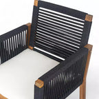 Christopher Knight Home Cristi Ensemble de salle à manger d'extérieur moderne 7 pièces en acacia avec table à lattes, pieds en fer et motif en corde