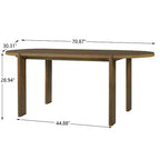 Christopher Knight Home Dori - Ensemble de salle à manger moderne 7 pièces en bois d'hévéa et fer forgé avec table ovale et détails en rotin synthétique