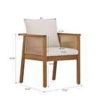 Christopher Knight Home William – Ensemble de salle à manger d'extérieur 7 pièces avec chaises en rotin et bois d'acacia rustique et table à lattes