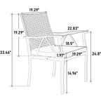 Ensemble de salle à manger d'extérieur 7 pièces en osier avec chaises pivotantes à bascule et coussins amovibles pour jardin