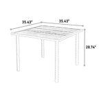Ensemble de salle à manger d'extérieur 5 pièces en osier avec chaises pivotantes à bascule pour jardin, terrasse, piscine