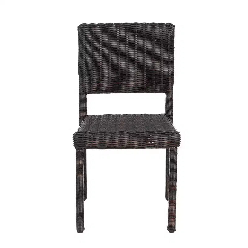 Christopher Knight Home Bobby Ensemble de salle à manger 7 pièces en bois d'acacia et rotin pour terrasse, style ferme