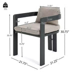 ModernLuxe 7pcs Outdoor Dining Set for 6, Patio Furniture Set Garden Dining Table Set with 6 Chairs with Cushions & Weather-Resistant Frame