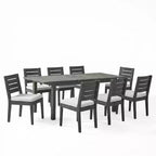 Christopher Knight Home Rani Modern 9 Piece Acacia Dining Set with Expandable Slatted Table and Cushions