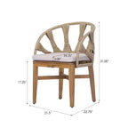Christopher Knight Home Hendry, ensemble de salle à manger bohème d'extérieur 7 pièces en bois d'acacia et osier avec table à lattes