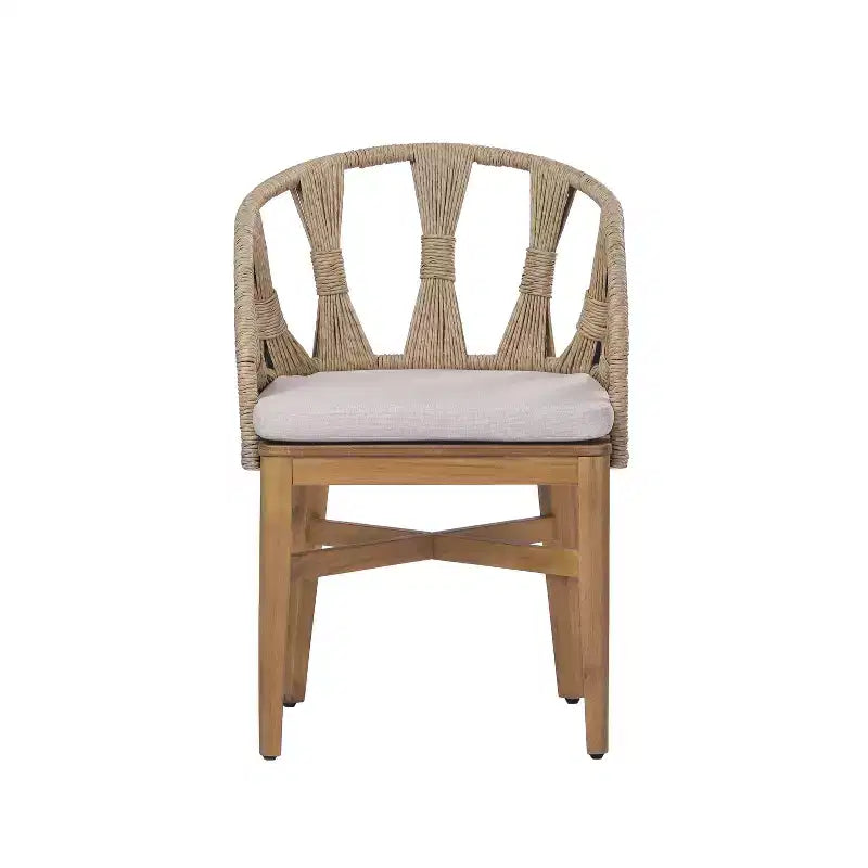 Christopher Knight Home Hendry, ensemble de salle à manger bohème d'extérieur 7 pièces en bois d'acacia et osier avec table à lattes