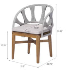 Christopher Knight Home Hendry, ensemble de salle à manger bohème d'extérieur 7 pièces en bois d'acacia et osier avec table à lattes