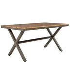 Ensemble de salle à manger d'extérieur 7 pièces Polibi avec plateau de table en bois d'acacia